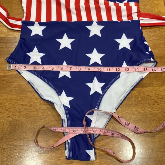 *read post* NEW. One piece bathing suit with waist tie/wrap. Shein size 1XL (14) - Picture 6 of 8